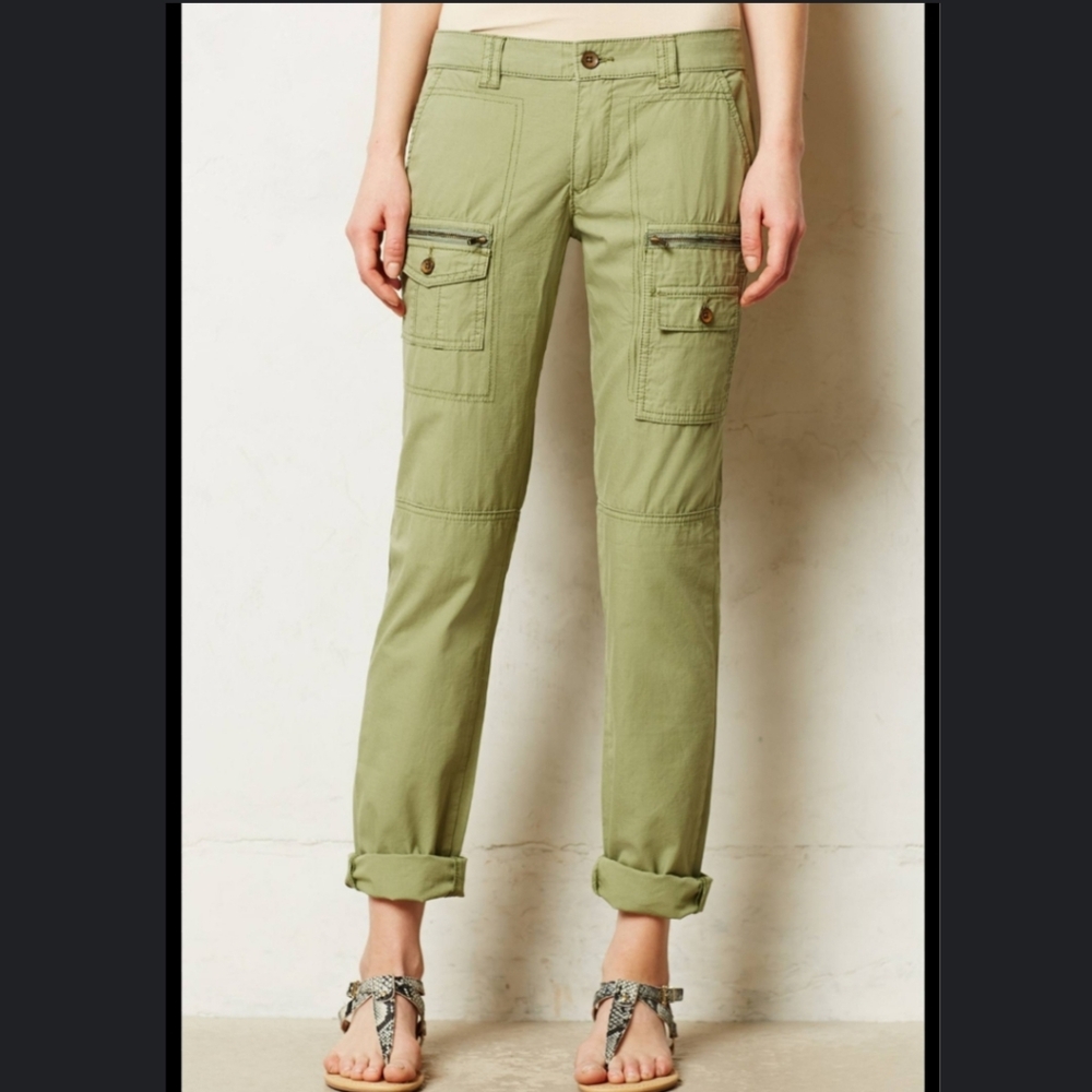 Anthropologie Hei Hei Westport  Cargo Tapered Pants W30 Olive Green